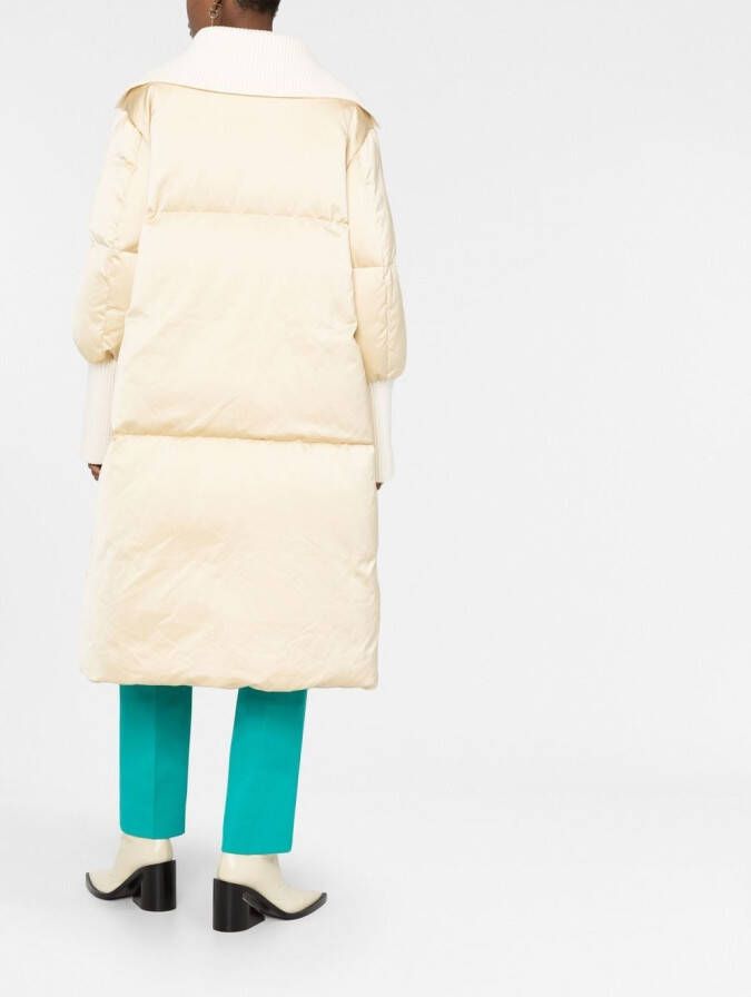 Jil Sander Jas met contrast Beige