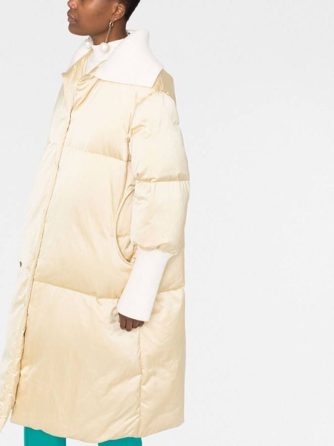 Jil Sander Jas met contrast Beige