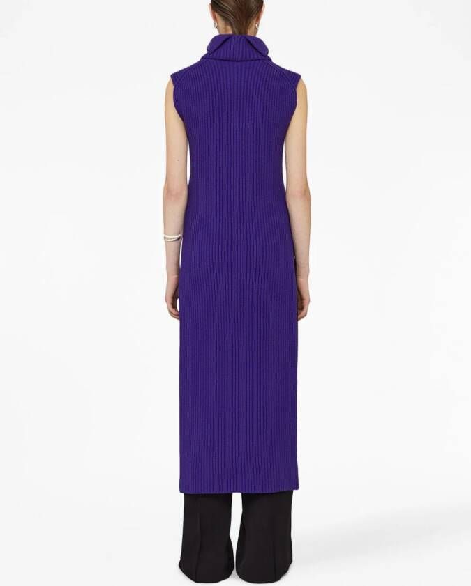 Jil Sander Jurk met afneembare kraag Blauw