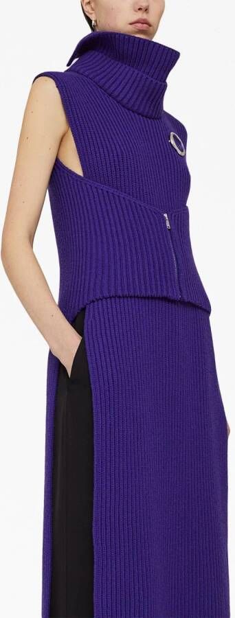 Jil Sander Jurk met afneembare kraag Blauw