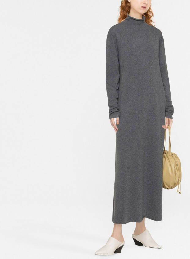 Jil Sander Jurk met hoge hals Grijs