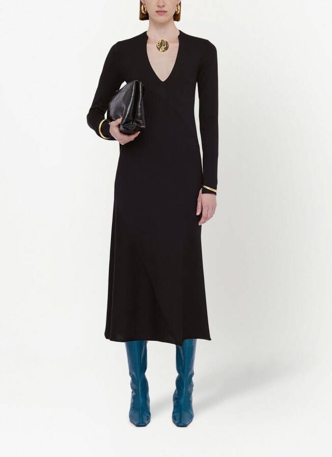 Jil Sander Jurk met sieraden hals Zwart