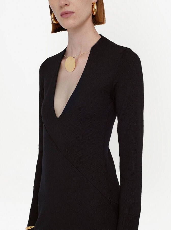 Jil Sander Jurk met sieraden hals Zwart