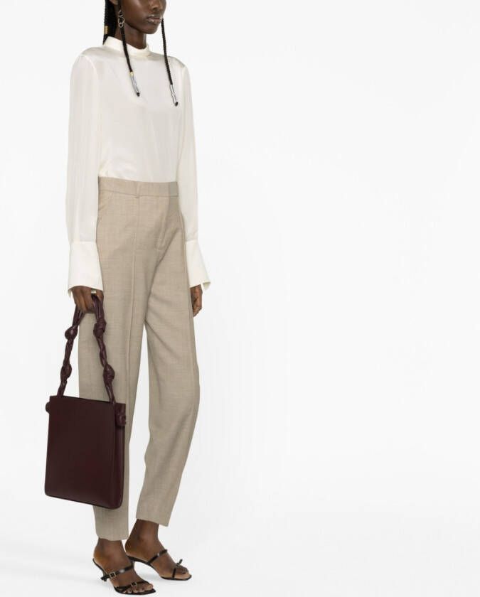 Jil Sander Leren shopper Rood