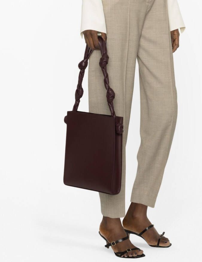 Jil Sander Leren shopper Rood