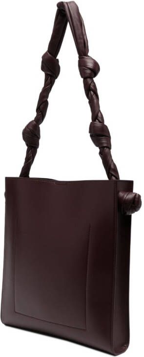 Jil Sander Leren shopper Rood