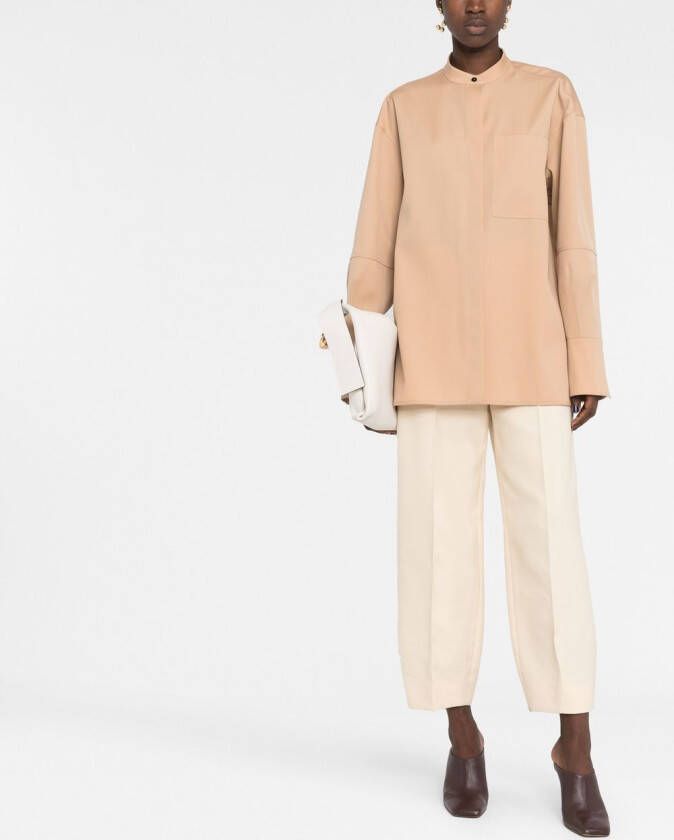 Jil Sander Kraagloze blouse Bruin