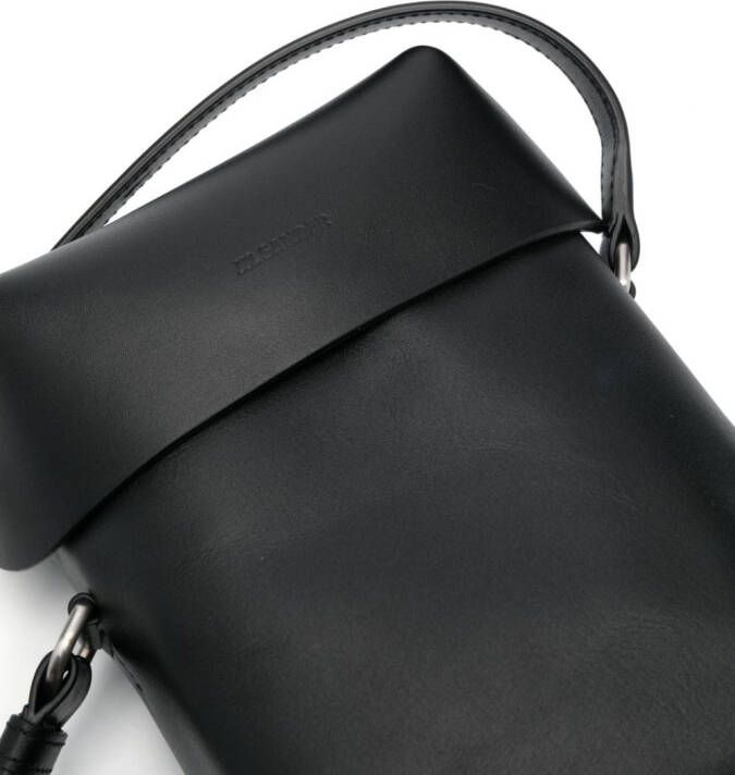 Jil Sander Leren messengertas Zwart