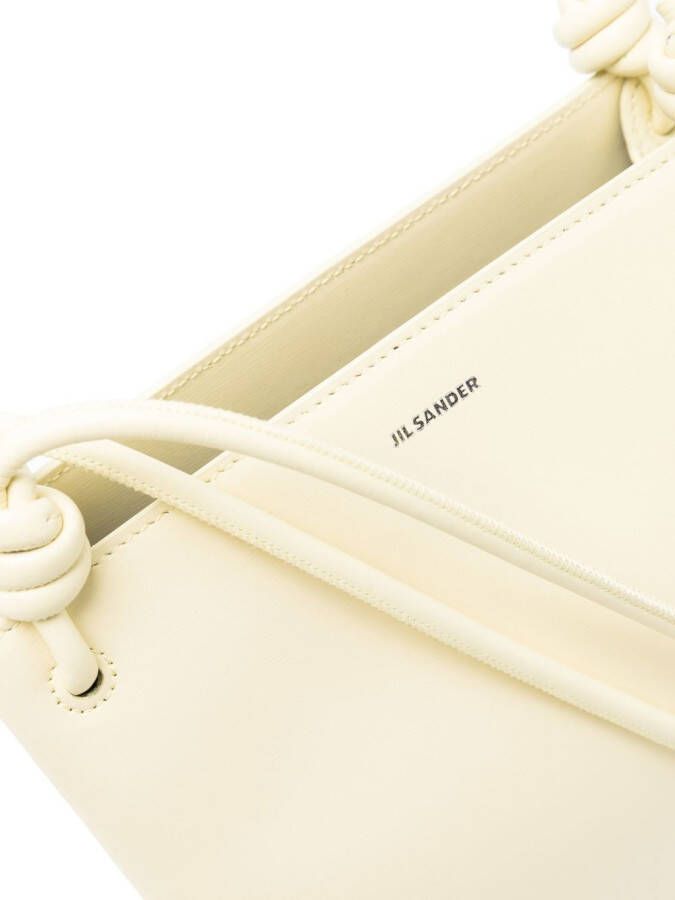 Jil Sander Leren schoudertas Geel