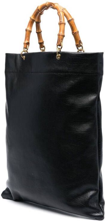Jil Sander Leren shopper Zwart