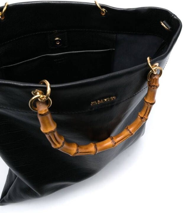 Jil Sander Leren shopper Zwart