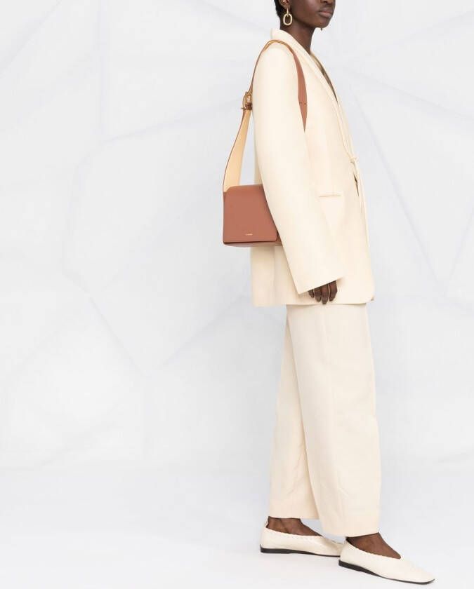 Jil Sander Leren boekentas Bruin