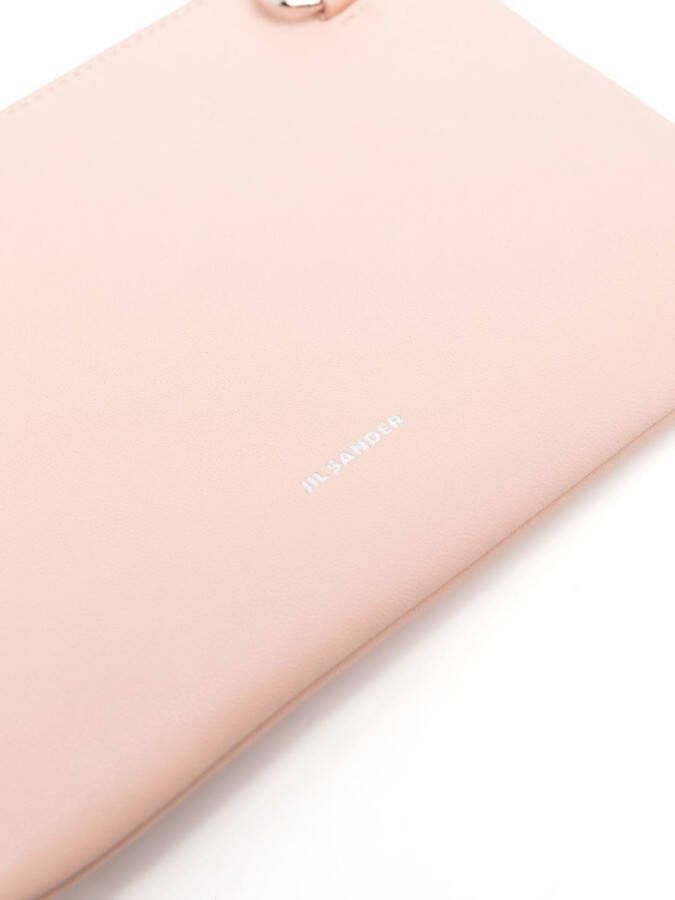 Jil Sander Leren mini-crossbodytas Roze