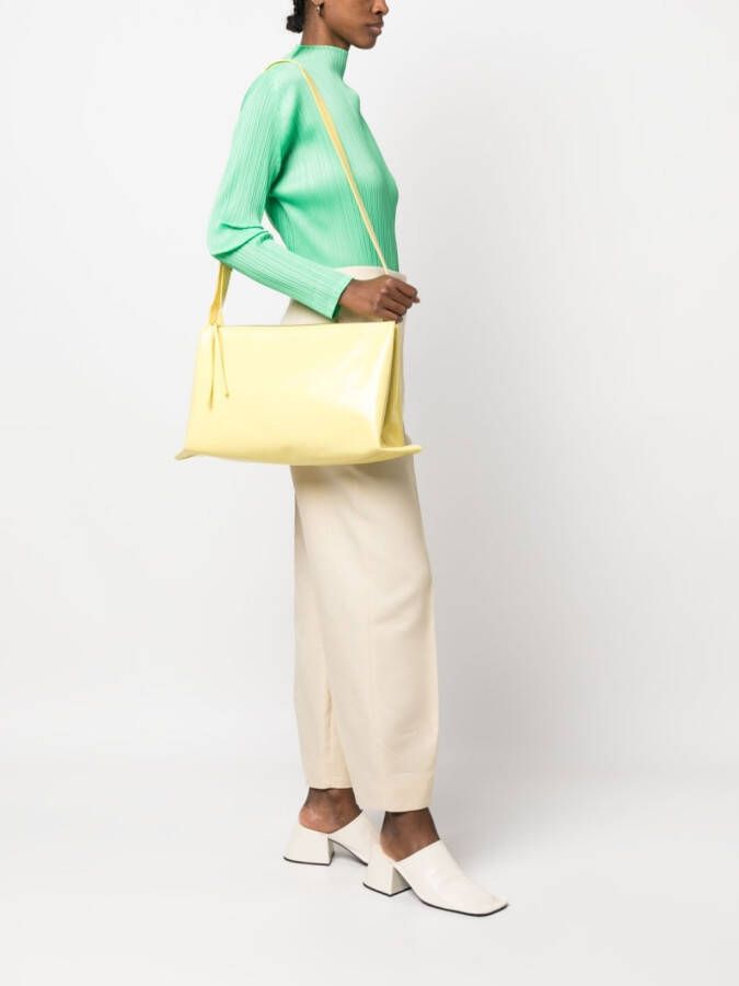 Jil Sander Leren schoudertas Geel