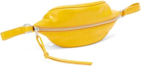 Jil Sander Leren schoudertas Geel