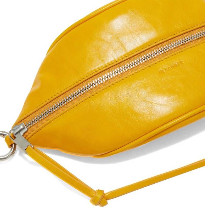 Jil Sander Leren schoudertas Geel