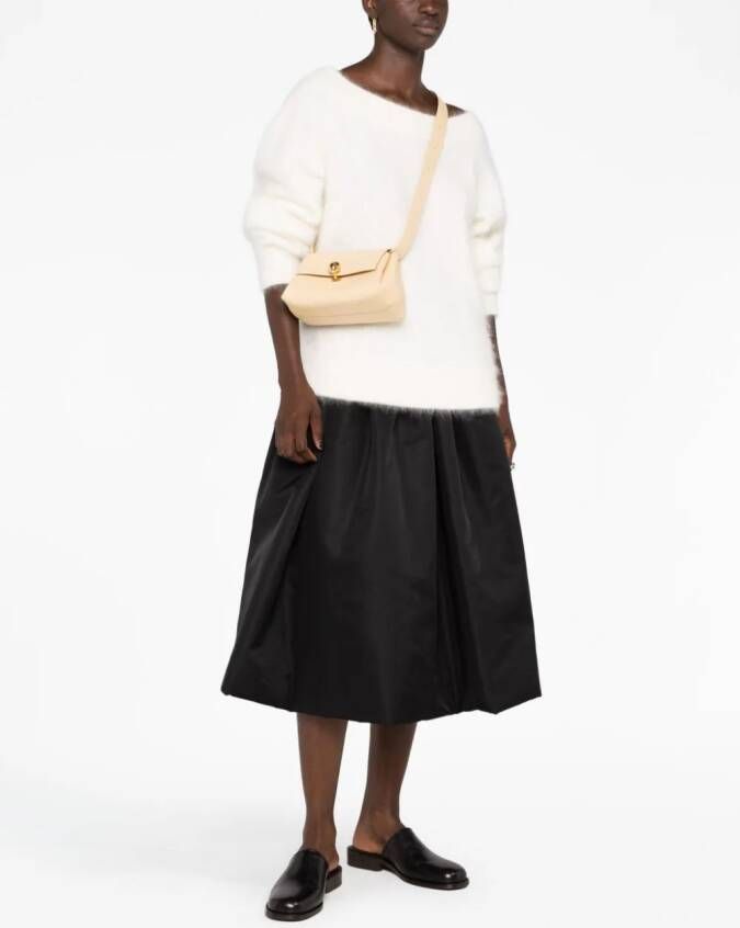 Jil Sander Leren schoudertas Geel