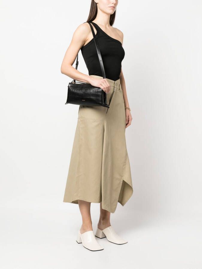 Jil Sander Leren schoudertas Zwart