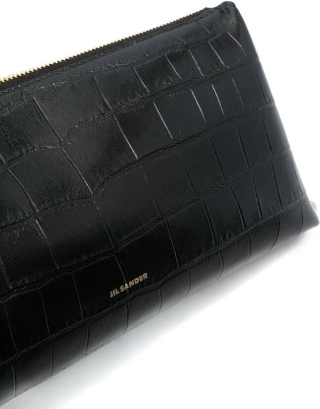 Jil Sander Leren schoudertas Zwart