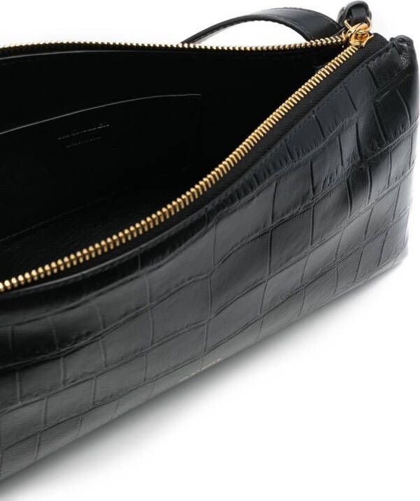 Jil Sander Leren schoudertas Zwart