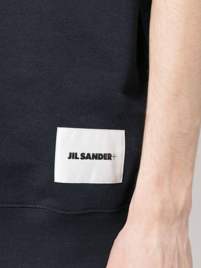Jil Sander Sweater met logopatch Blauw