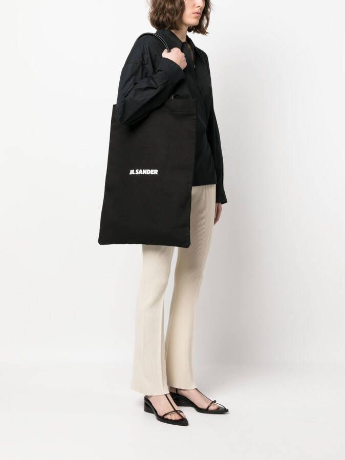 Jil Sander Canvas shopper Zwart