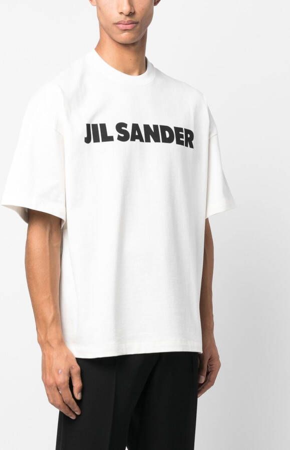 Jil Sander T-shirt met logoprint Wit