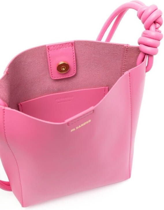 Jil Sander Schoudertas met logoprint Roze