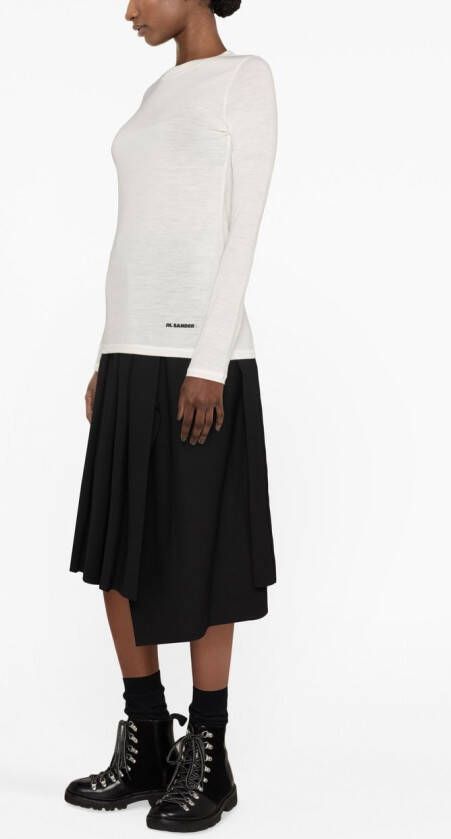 Jil Sander T-shirt met logoprint Beige