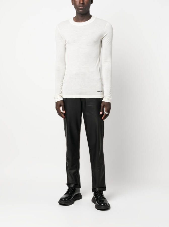 Jil Sander T-shirt met logoprint Beige
