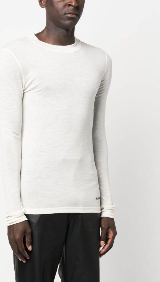 Jil Sander T-shirt met logoprint Beige