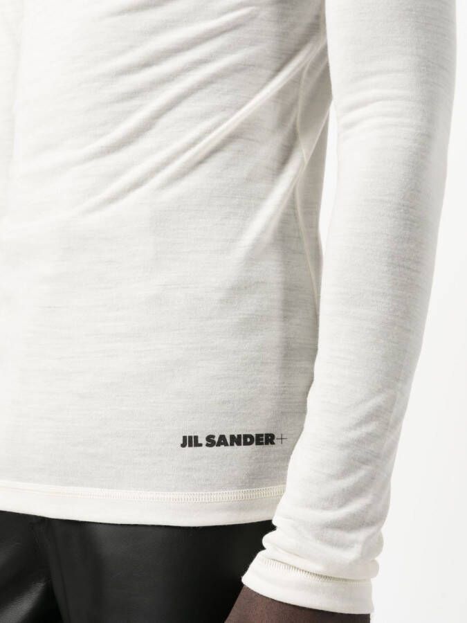 Jil Sander T-shirt met logoprint Beige