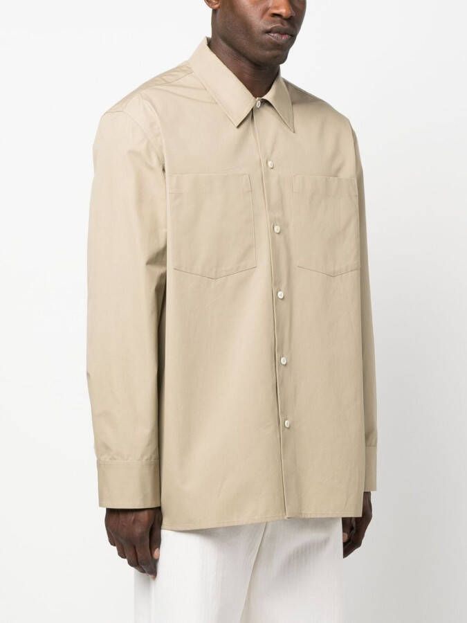 Jil Sander Katoenen overhemd Beige