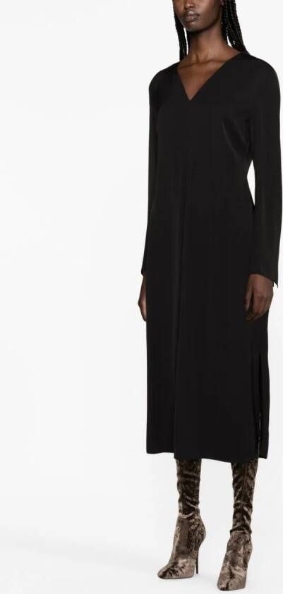 Jil Sander Midi-jurk met lange mouwen Zwart