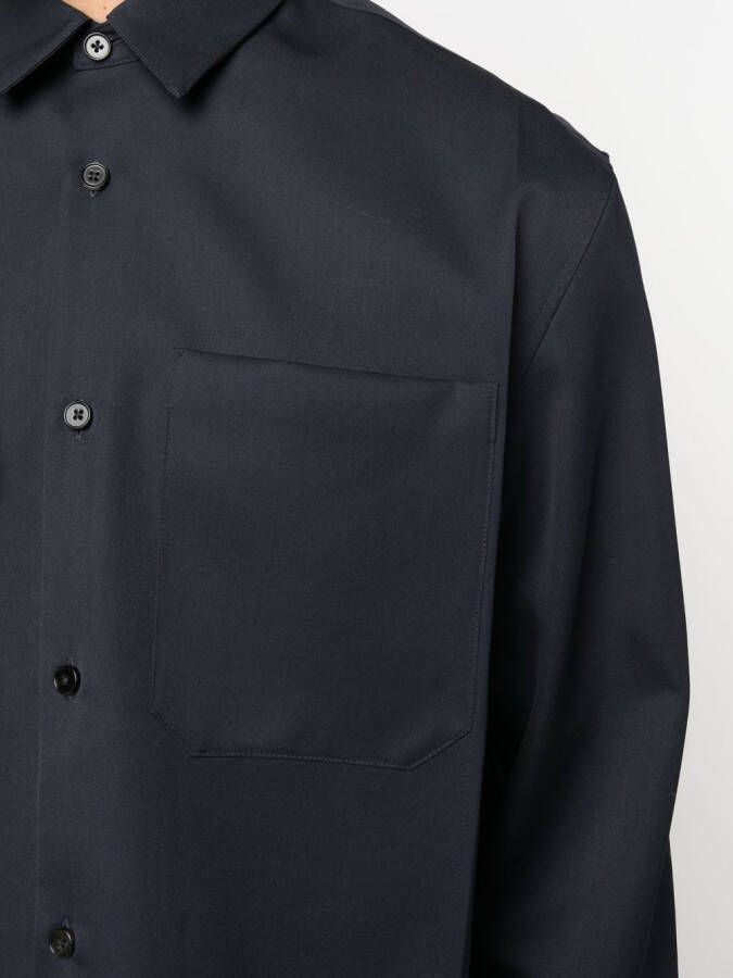 Jil Sander Wollen overhemd Blauw