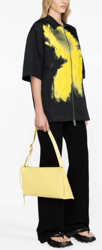 Jil Sander Leren medium schoudertas Geel