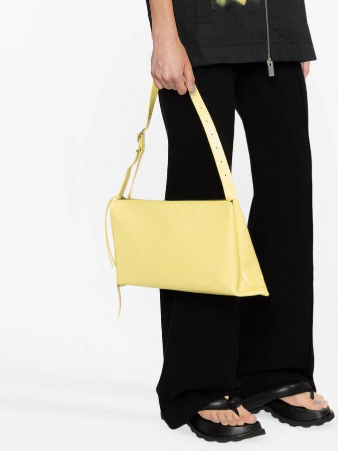 Jil Sander Leren medium schoudertas Geel