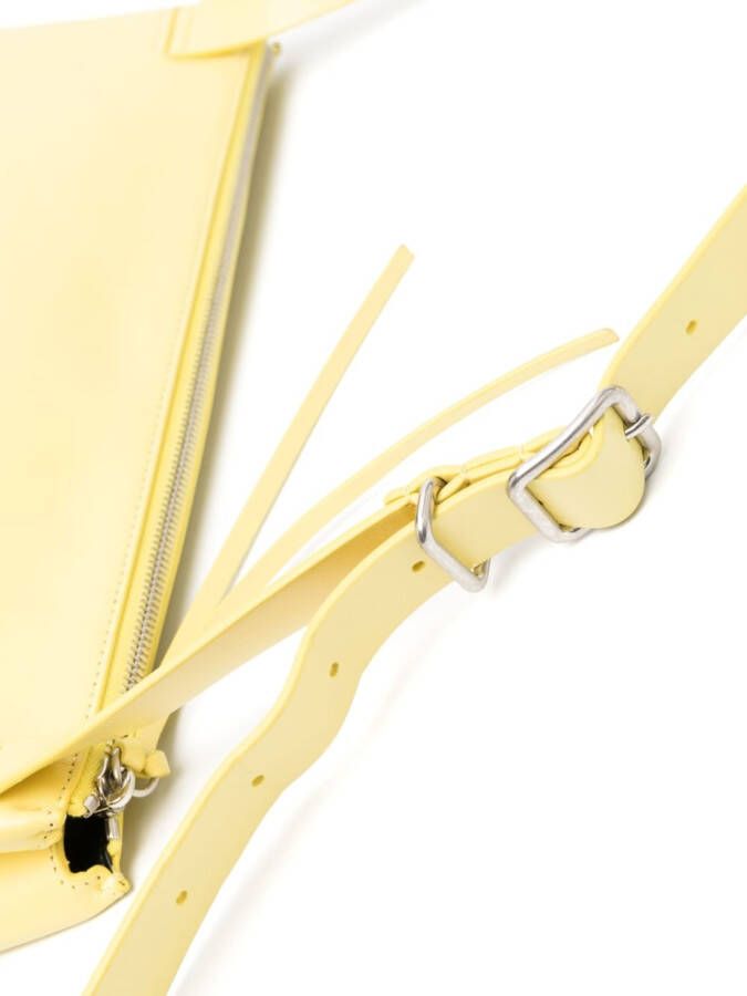 Jil Sander Leren medium schoudertas Geel