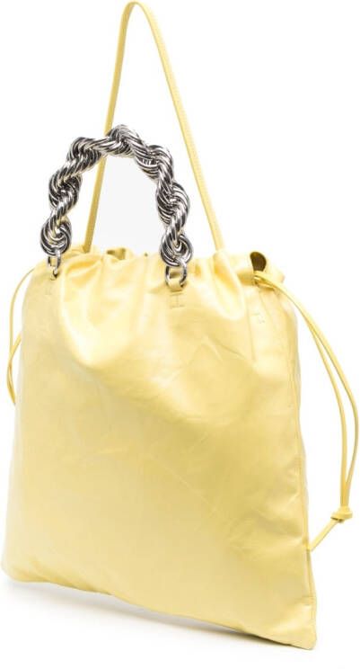 Jil Sander Leren shopper Geel