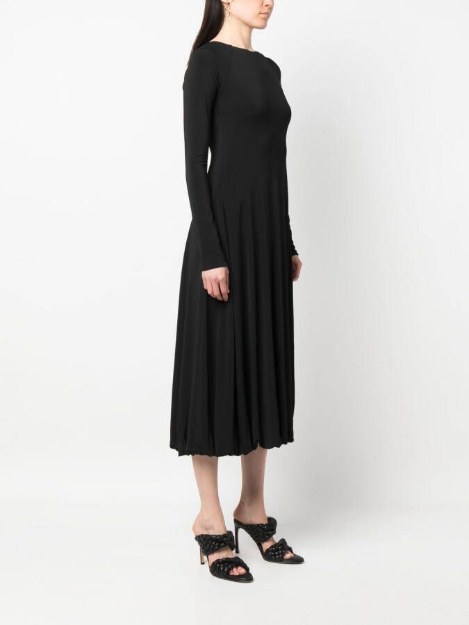 Jil Sander Midi-jurk met open rug Zwart