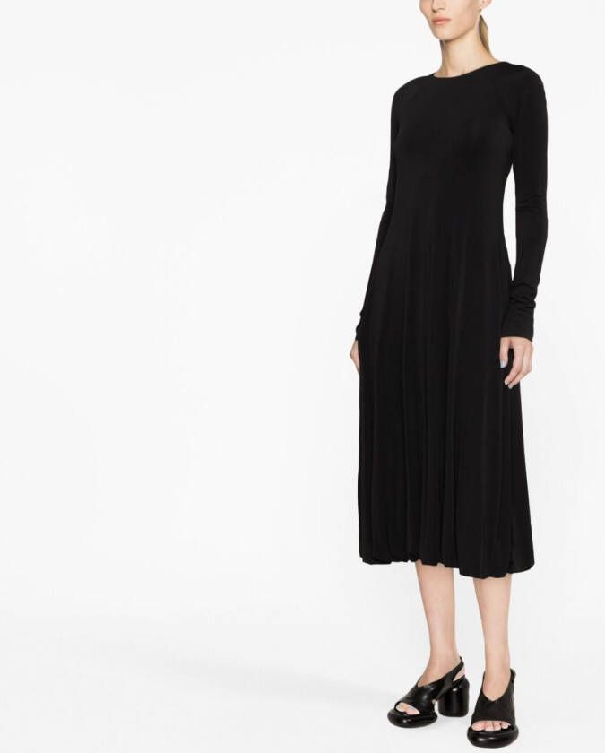Jil Sander Midi-jurk met open rug Zwart