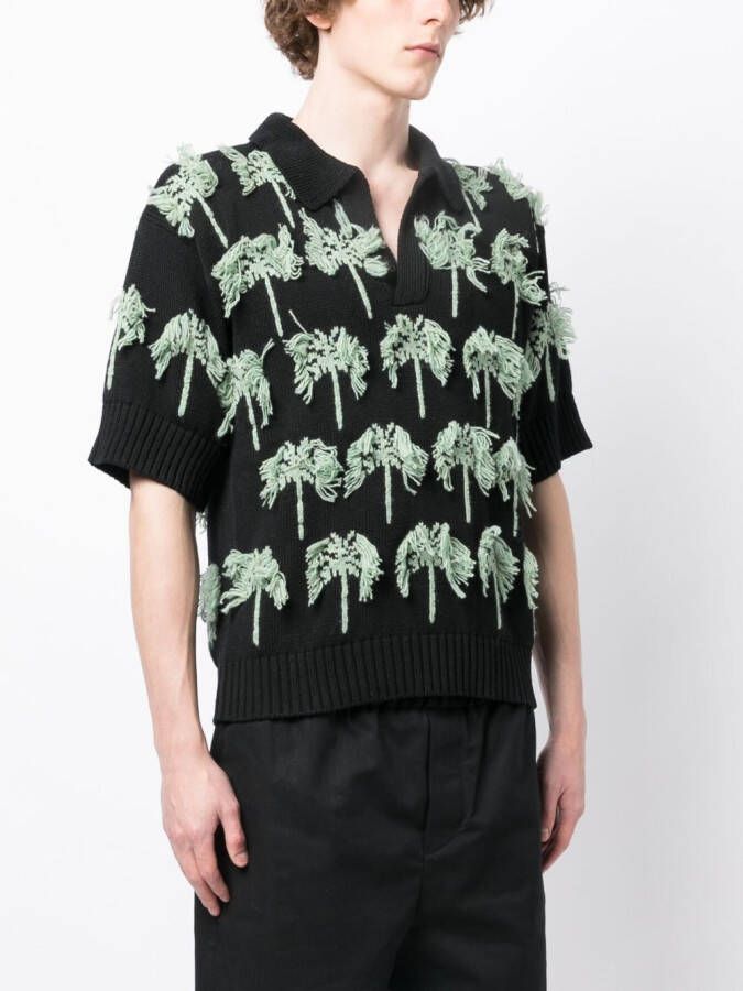 Jil Sander Poloshirt met palmboomprint Zwart