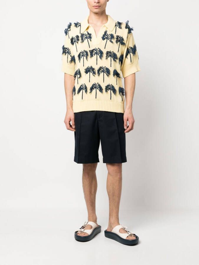 Jil Sander Poloshirt met palmboomprint Geel