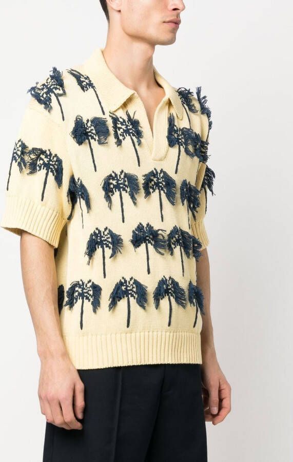 Jil Sander Poloshirt met palmboomprint Geel