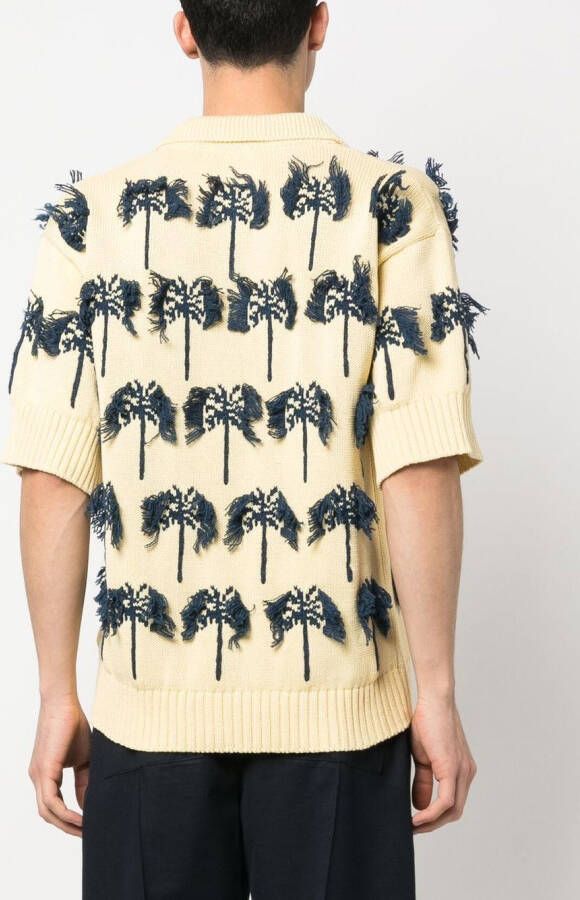 Jil Sander Poloshirt met palmboomprint Geel