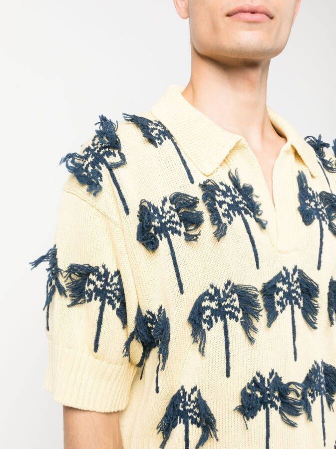 Jil Sander Poloshirt met palmboomprint Geel