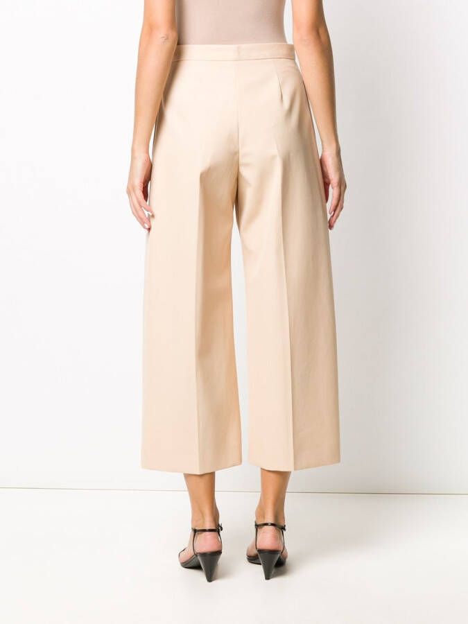 Jil Sander Pantalon met wijde pijpen Beige