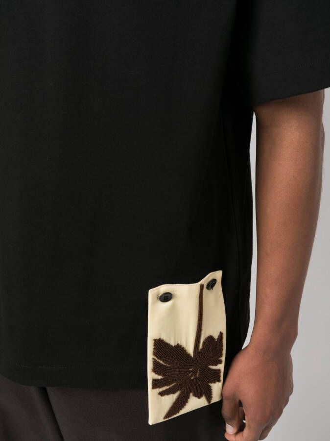 Jil Sander T-shirt met patch Zwart