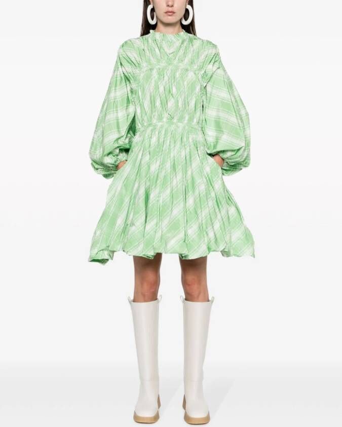 Jil Sander Geruite jurk Groen