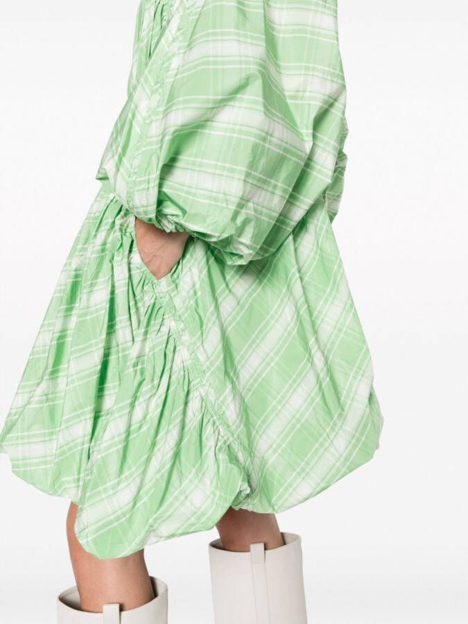 Jil Sander Geruite jurk Groen